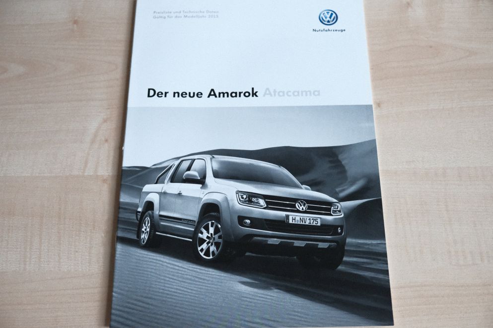 VW Amarok - Atacama - Preisliste & Extras - Prospekt 01/2015