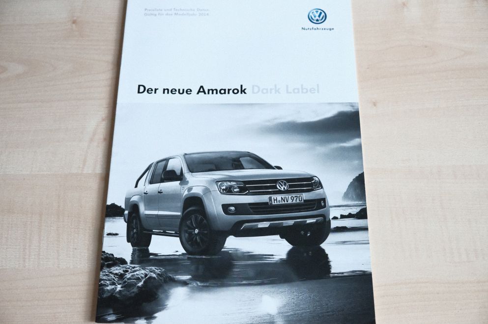 VW Amarok - Dark Label - Preisliste & Extras - Prospekt 01/2014