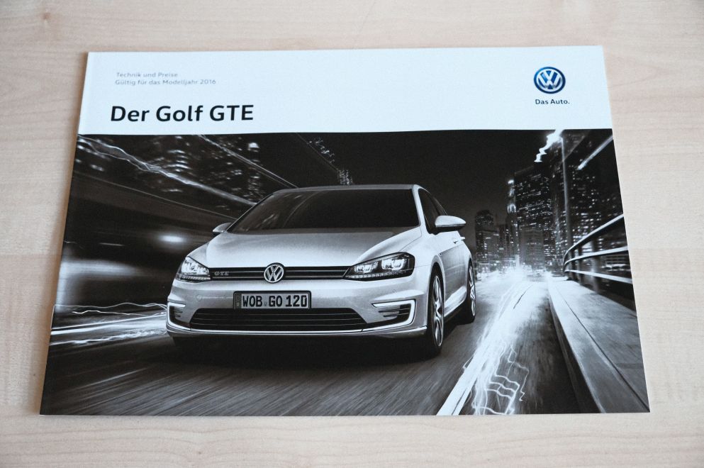 VW Golf VII GTE - Preisliste & Extras - Prospekt 10/2015