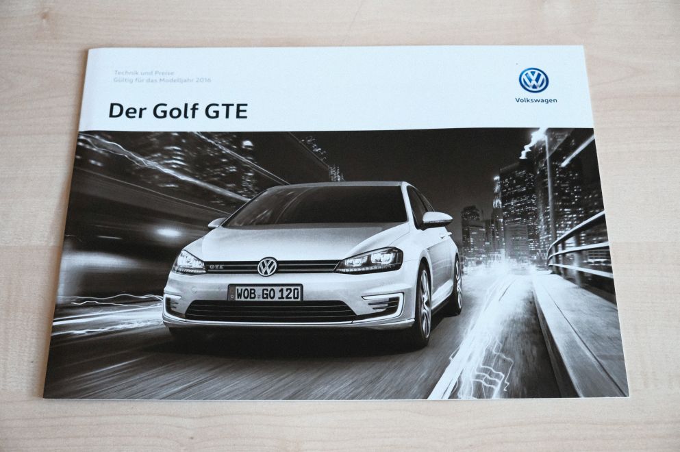 VW Golf VII GTE - Preisliste & Extras - Prospekt 02/2016