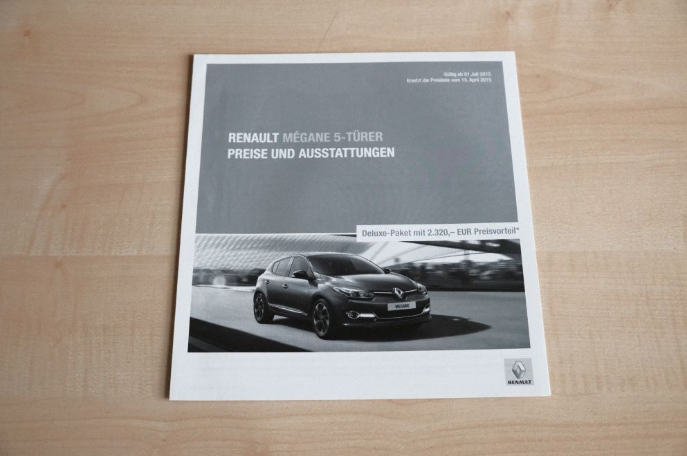 Renault Megane - Preisliste & Extras - Prospekt 07/2015