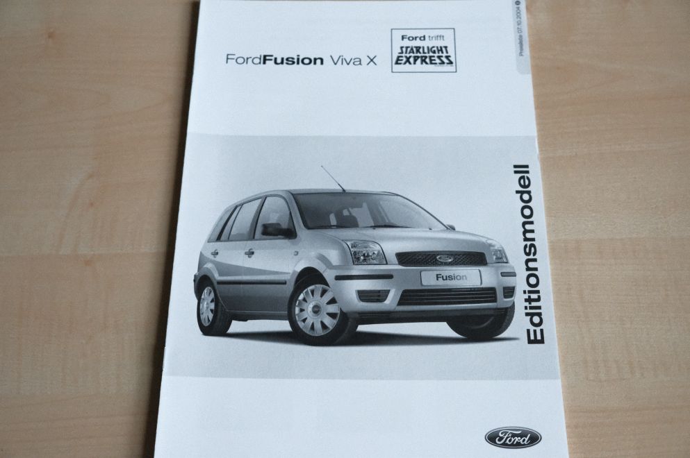 Ford Fusion - Viva X - Preisliste & Extras - Prospekt 10/2004