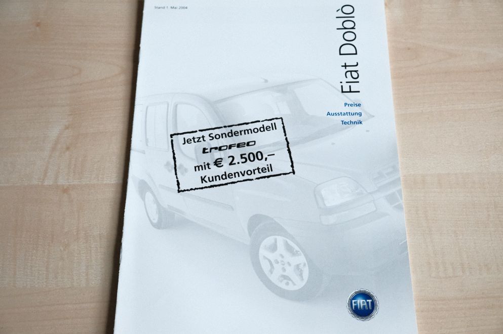 Fiat Doblo - Preisliste & Extras - Prospekt 05/2004