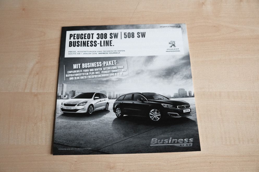 Peugeot 308 508 SW - Business-Line - Preisliste & Extras - Prospekt 01/2016
