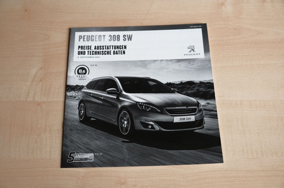 Peugeot 308 SW - Preisliste & Extras - Prospekt 09/2015
