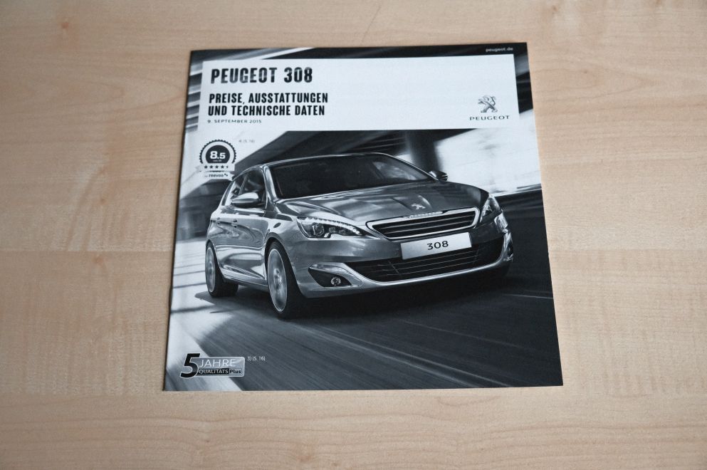 Peugeot 308 - Preisliste & Extras - Prospekt 09/2015