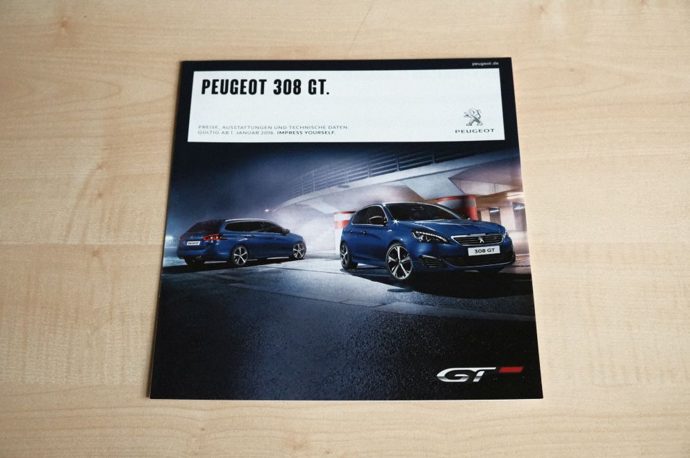 Peugeot 308 GT - Preisliste & Extras - Prospekt 01/2016
