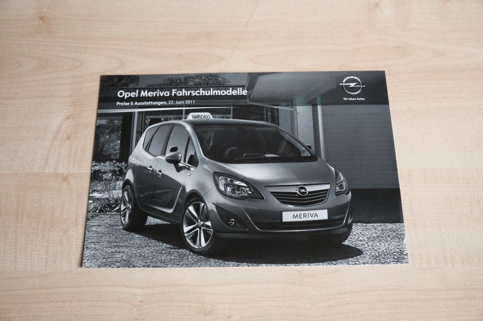 Opel Meriva - Fahrschule - Preisliste & Extras - Prospekt 06/2011