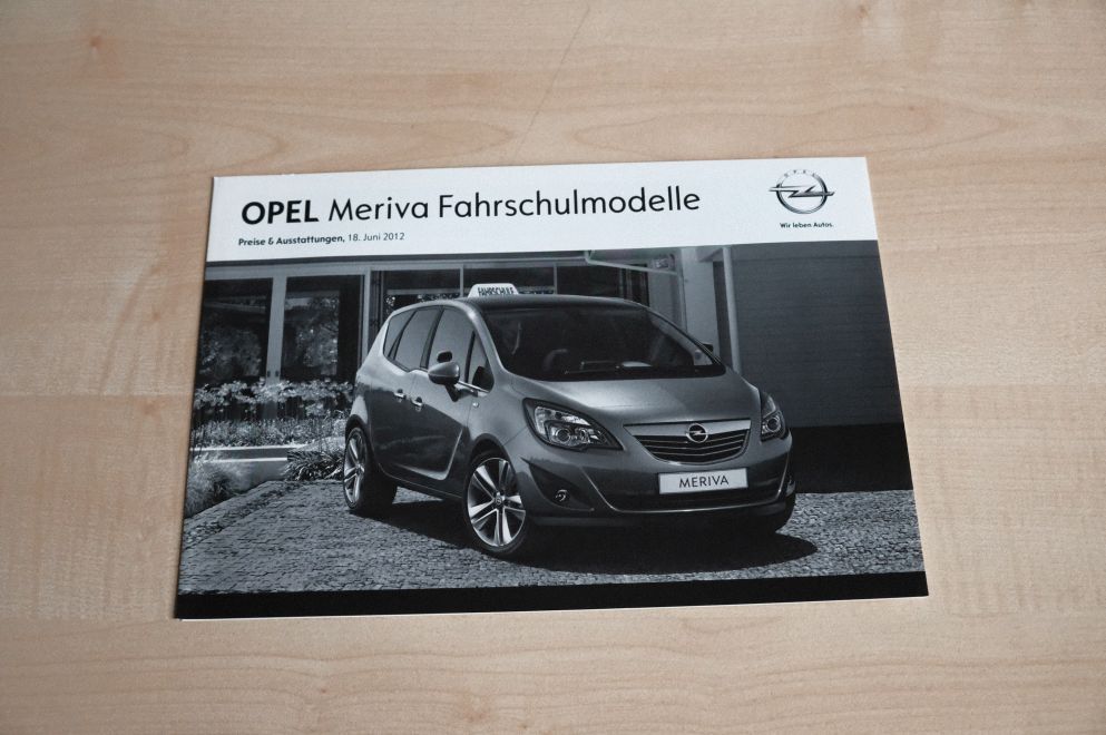 Opel Meriva - Fahrschule - Preisliste & Extras - Prospekt 06/2012