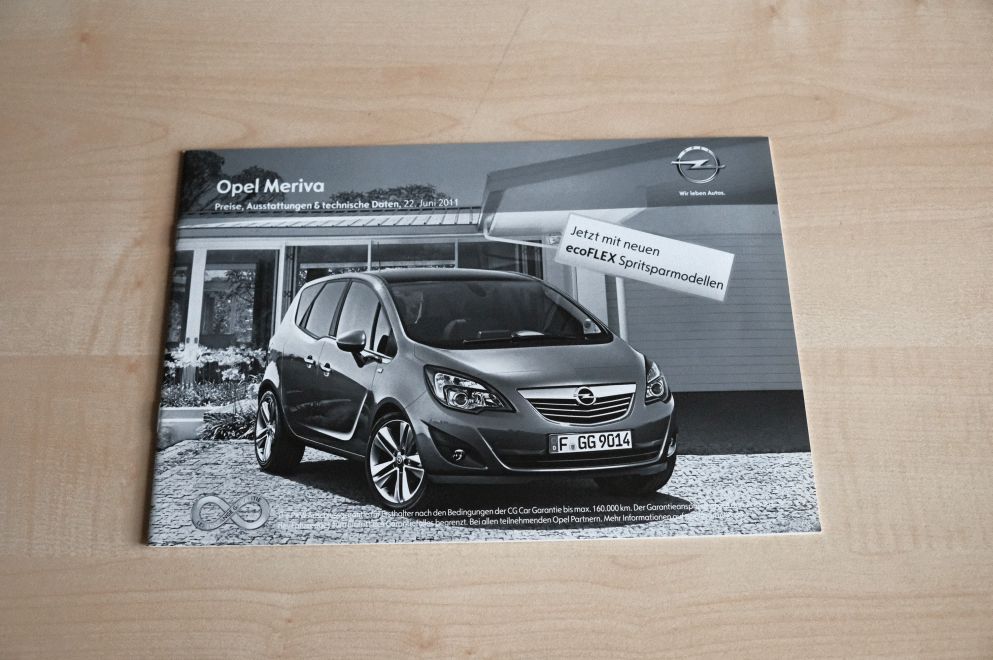 Opel Meriva - Preisliste & Extras - Prospekt 06/2011
