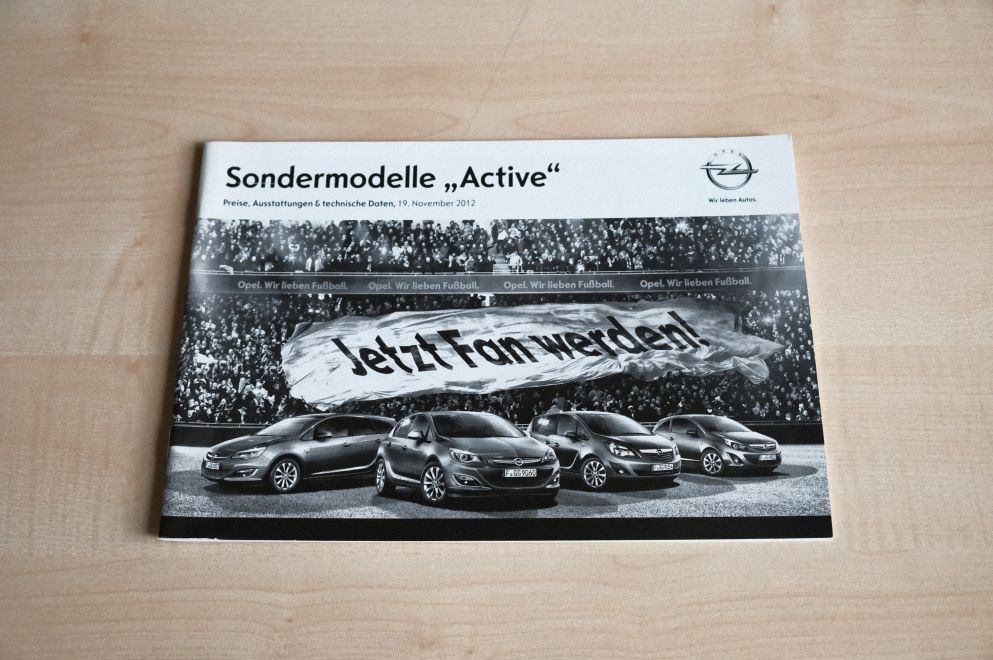 Opel Corsa Astra Meriva - Active - Preisliste & Extras - Prospekt 11/2012