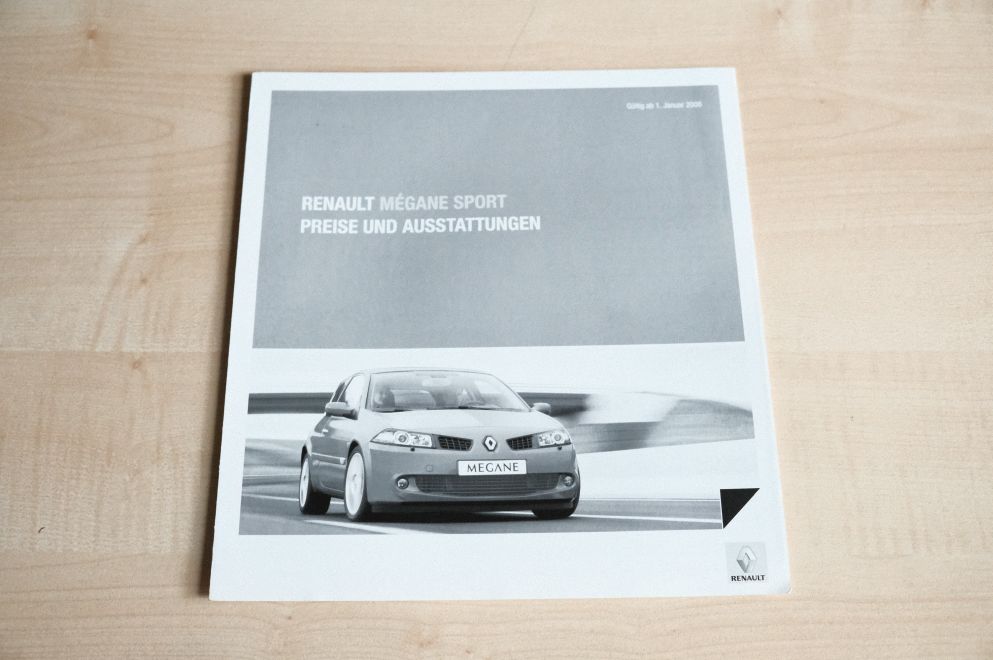 Renault Megane RS 224PS + dCi - Preisliste & Extras - Prospekt 01/2008