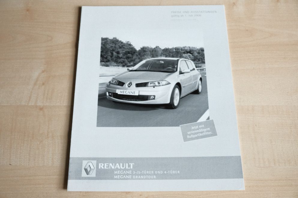 Renault Megane + Grandtour - Preisliste & Extras - Prospekt 07/2006