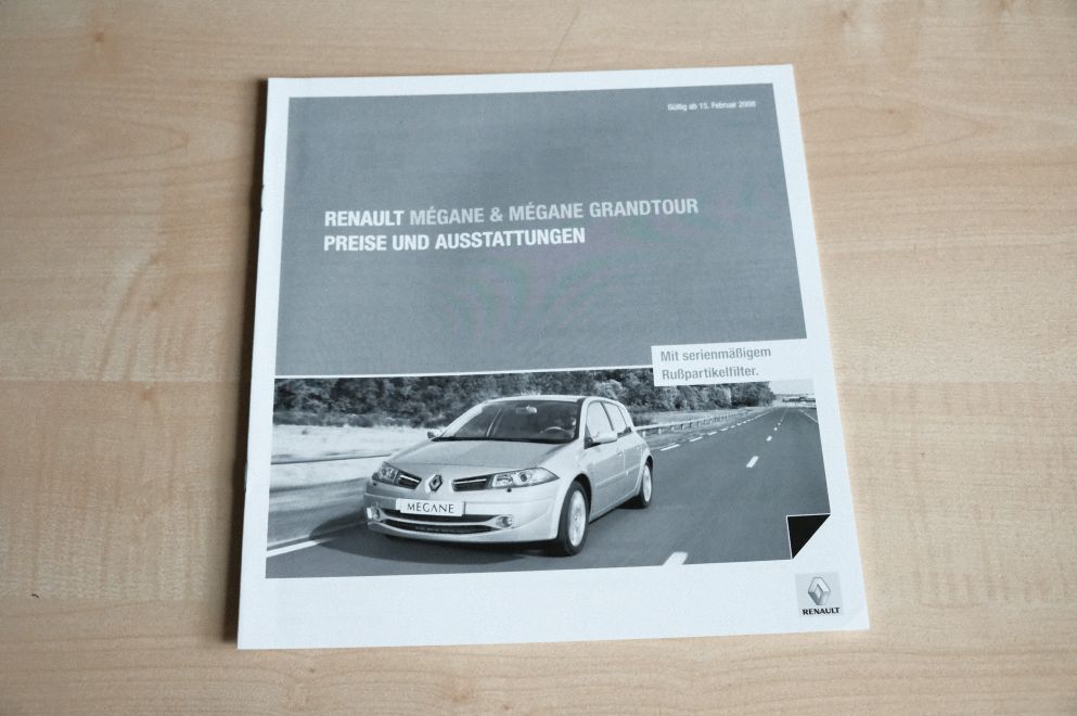 Renault Megane + Grandtour - Preisliste & Extras - Prospekt 02/2008