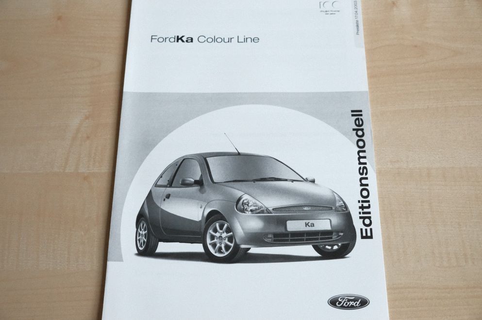 Ford Ka - Colour Line - Preisliste & Extras - Prospekt 04/2003