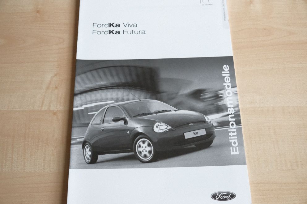 Ford Ka - Viva Futura - Preisliste & Extras - Prospekt 08/2003