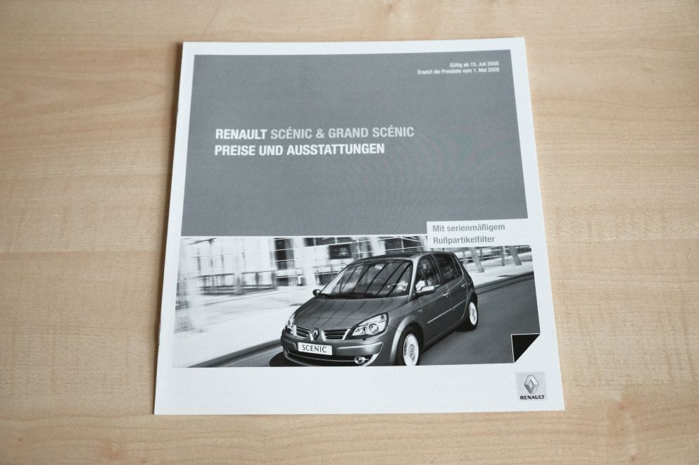 Renault Scenic + Grand Scenic - Preisliste & Extras - Prospekt 07/2008