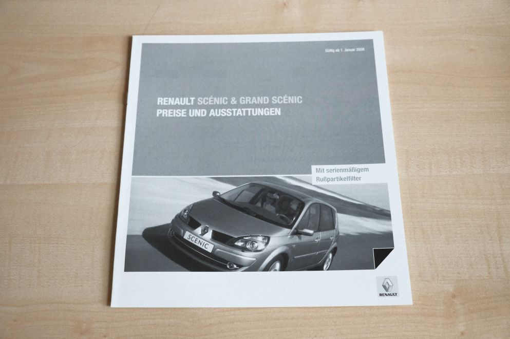 Renault Scenic + Grand Scenic - Preisliste & Extras - Prospekt 01/2008