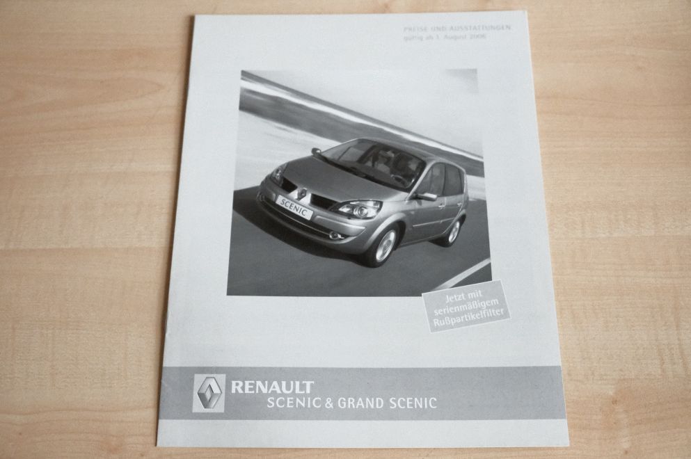 Renault Scenic + Grand Scenic - Preisliste & Extras - Prospekt 08/2006