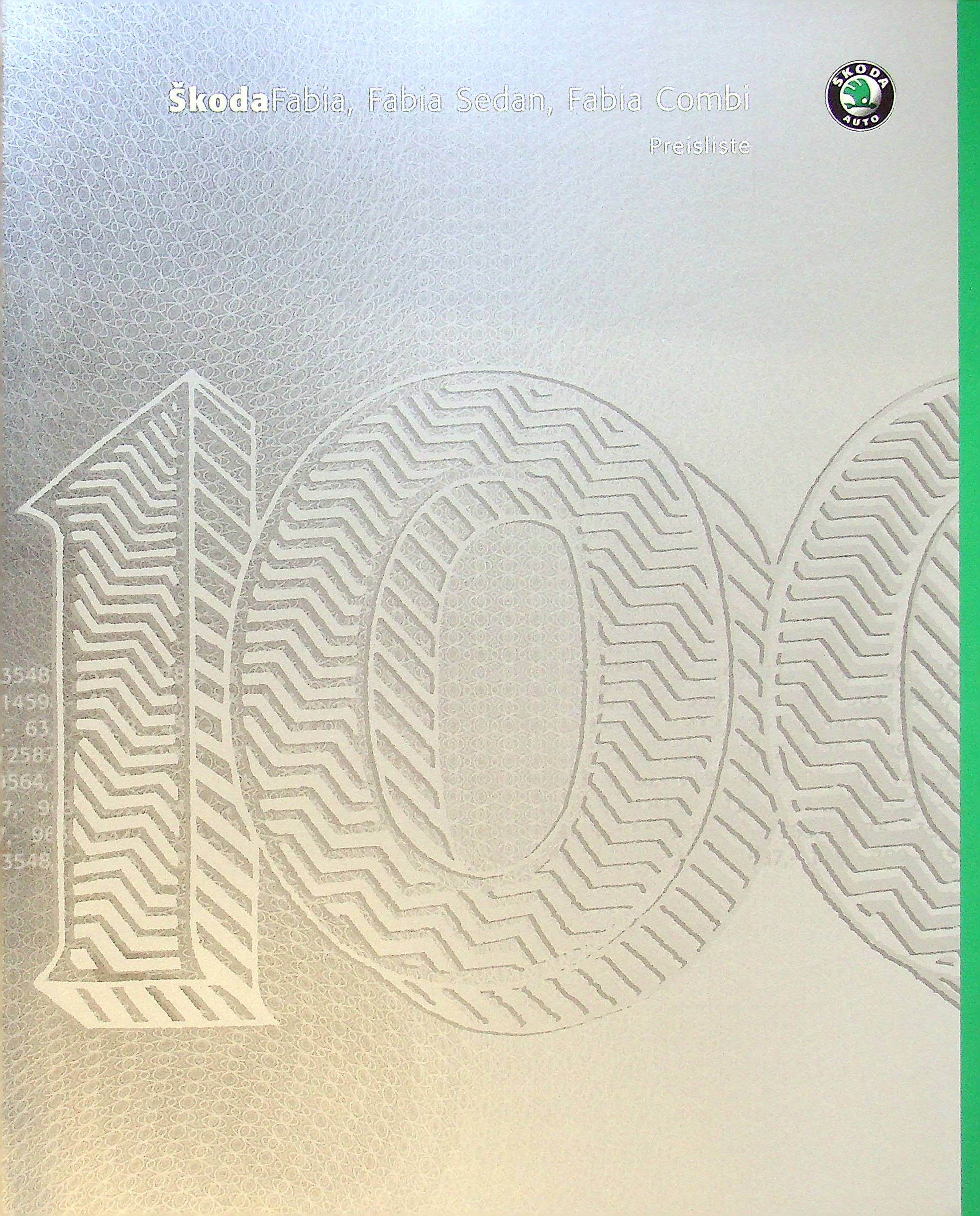 Skoda Fabia - Preisliste & Extras - Prospekt 06/2003