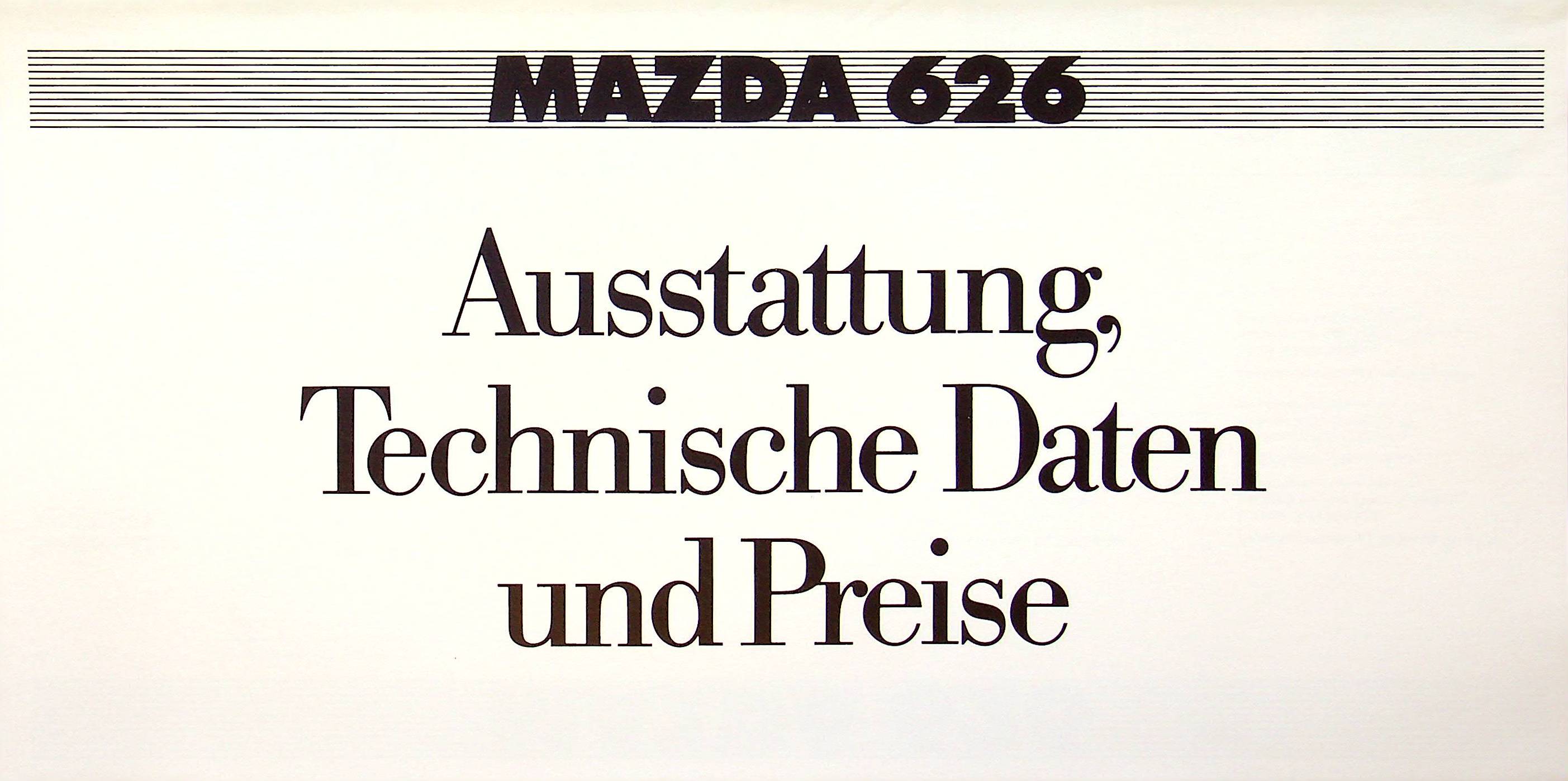 Mazda 626 - Preisliste & Extras - Prospekt 04/1983