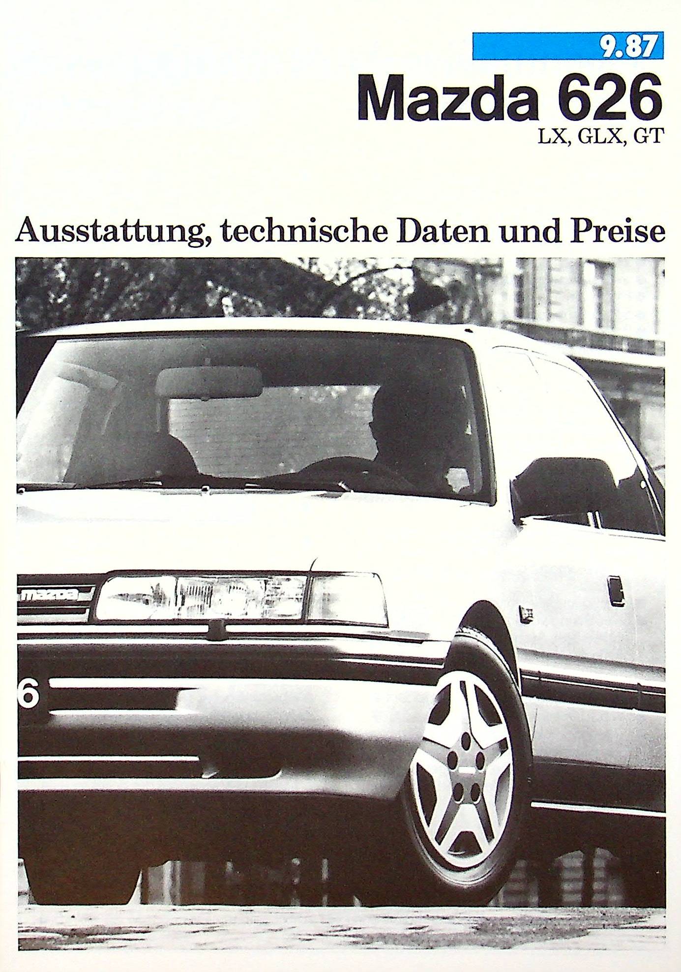 Mazda 626 - Preisliste & Extras - Prospekt 09/1987
