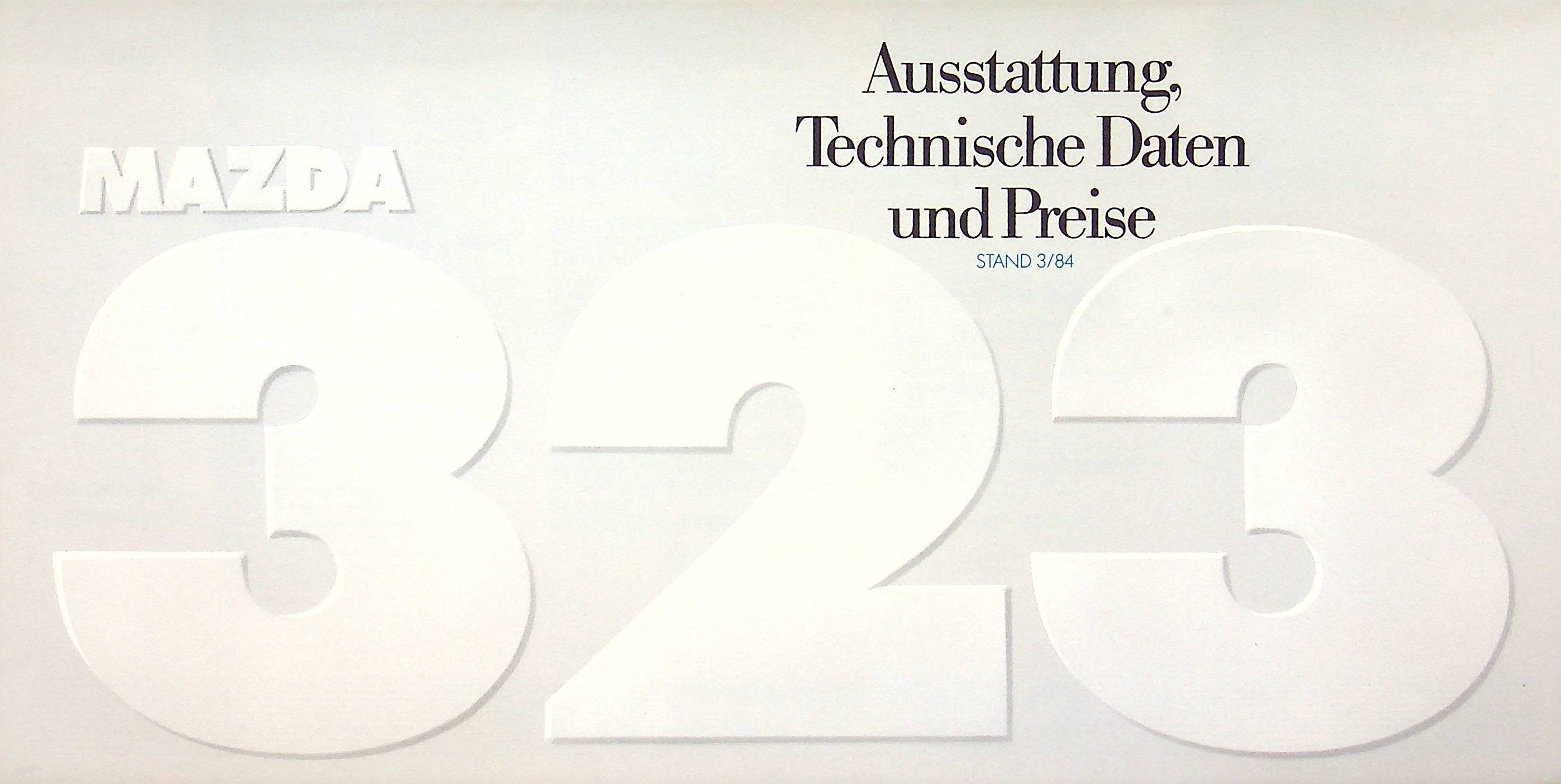 Mazda 323 - Preisliste & Extras - Prospekt 03/1984
