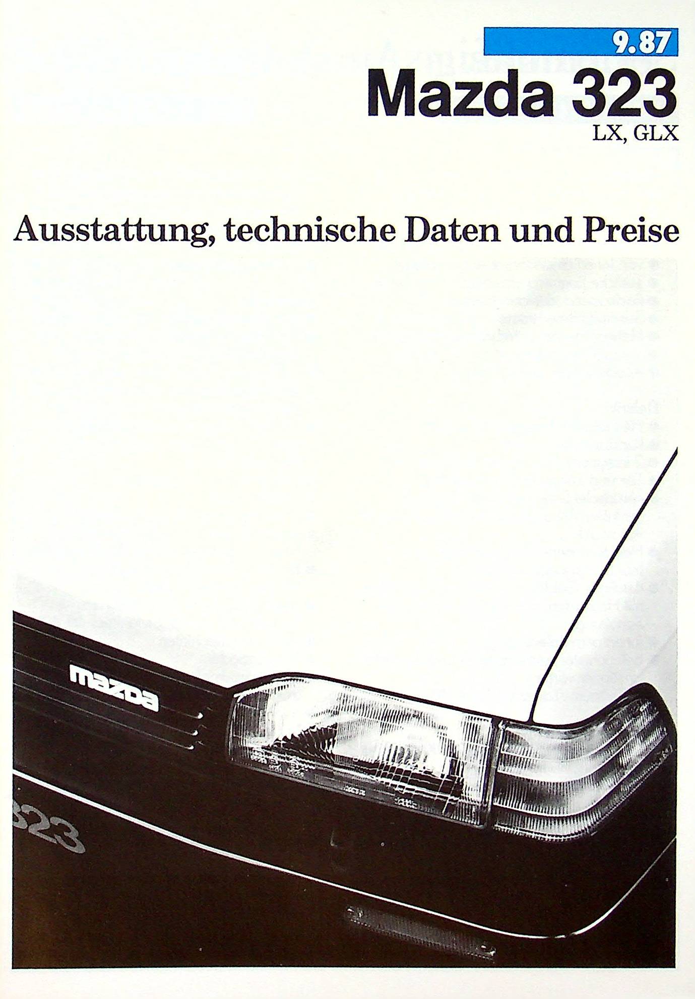 Mazda 323 - Preisliste & Extras - Prospekt 09/1987