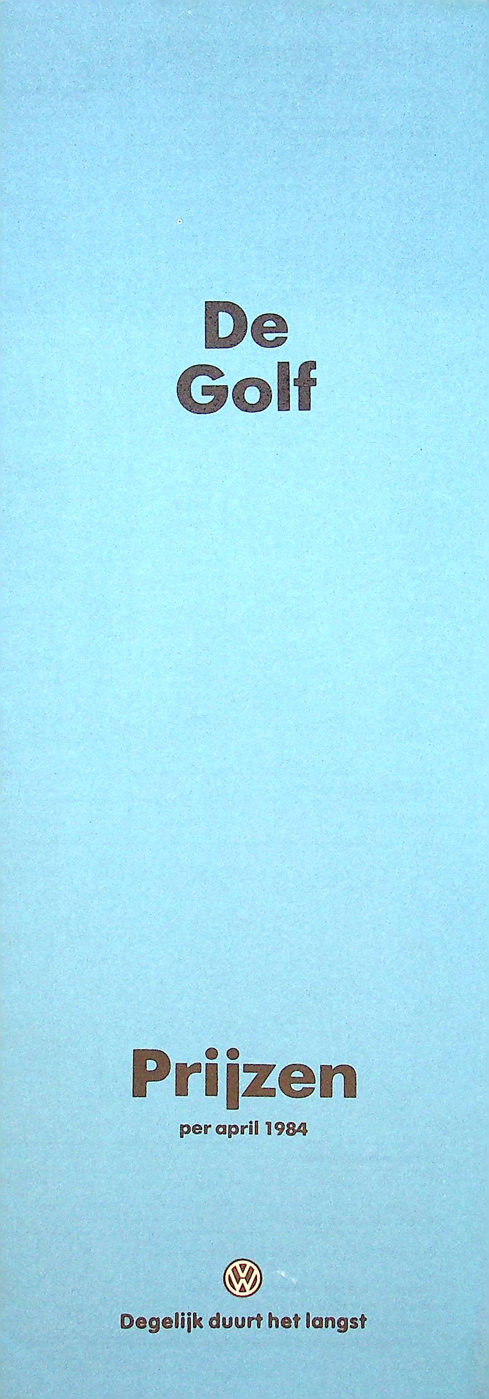 VW Golf II - Preisliste & Extras - NL - Prospekt 04/1984