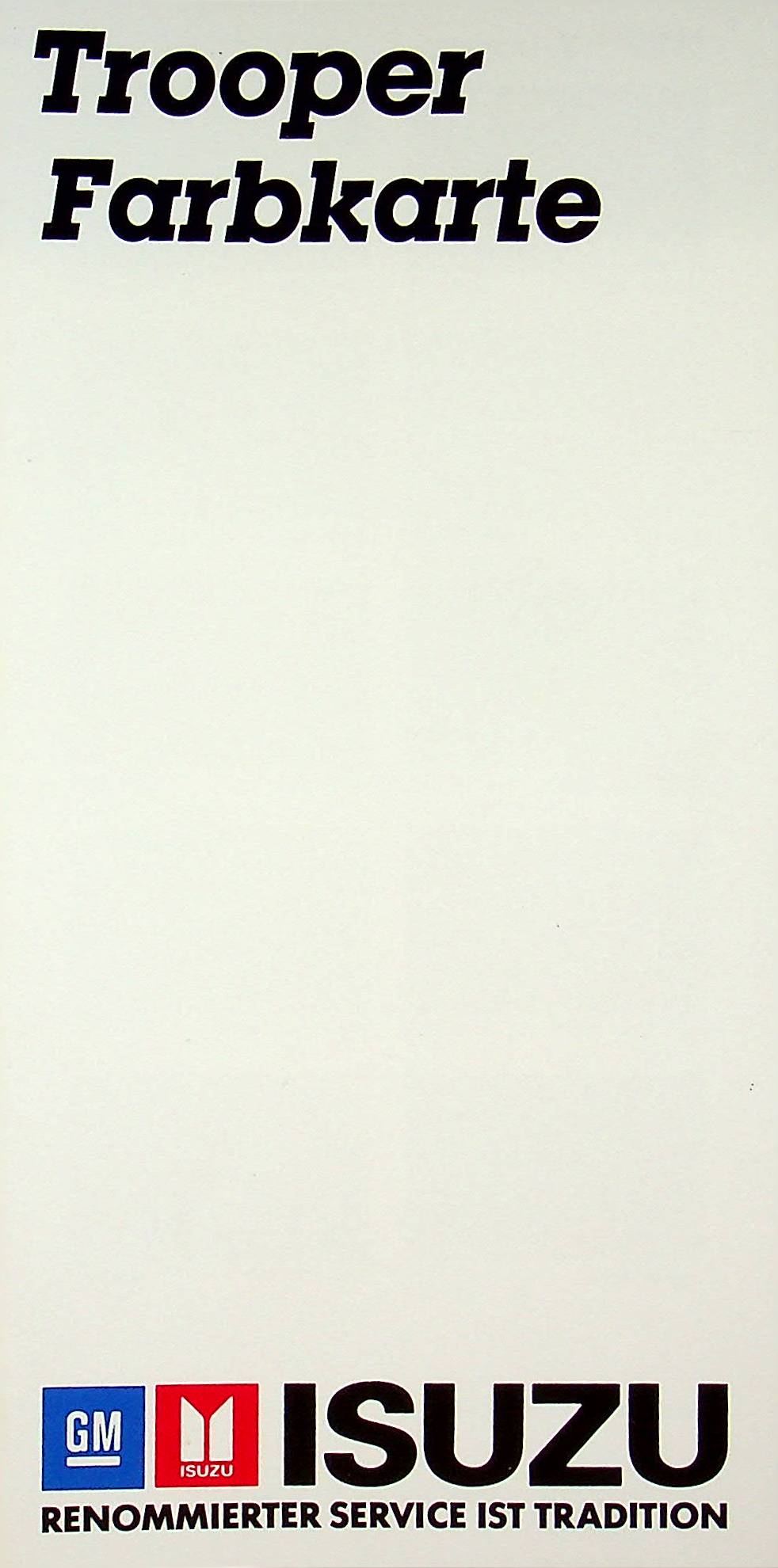 Isuzu Trooper - Farben & Polster - Prospekt 05/1987