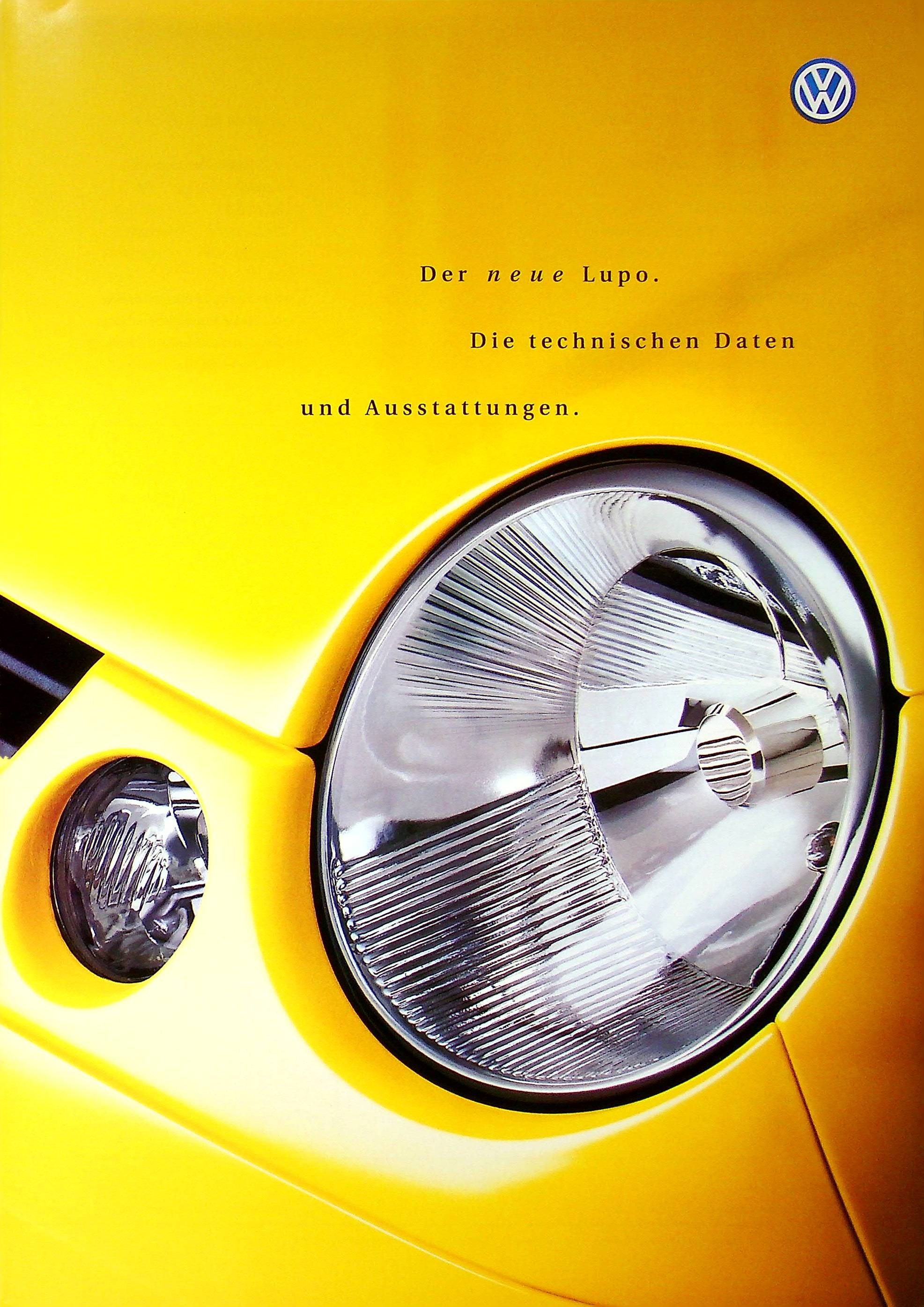 VW Lupo - technische Daten & Ausstattungen - Prospekt 01/1999