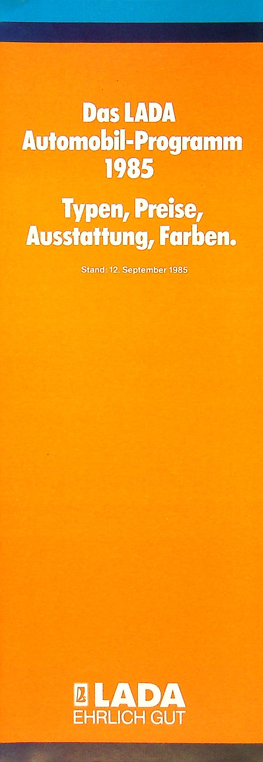 Lada Nova Niva 1200 - Preisliste & Extras - Prospekt 09/1985