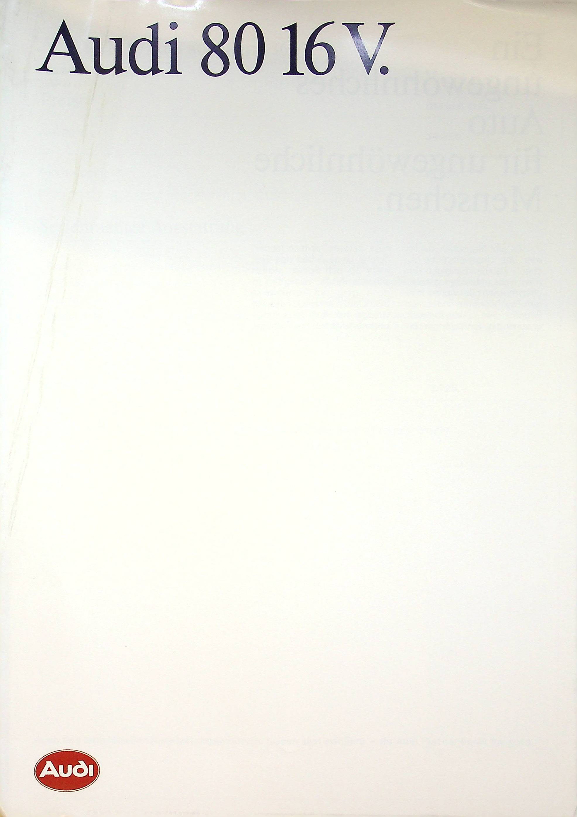 Audi 80 16V Prospekt 08/1989