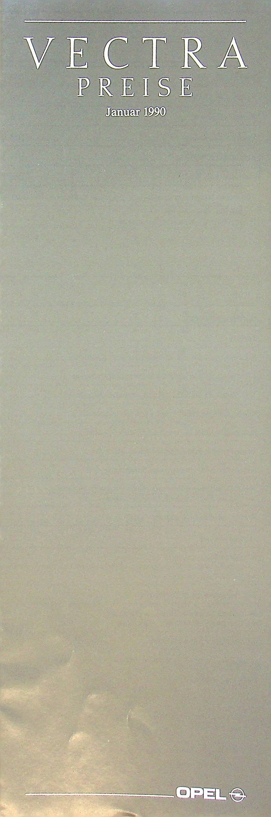 Opel Vectra A - Preisliste & Extras - Prospekt 01/1990