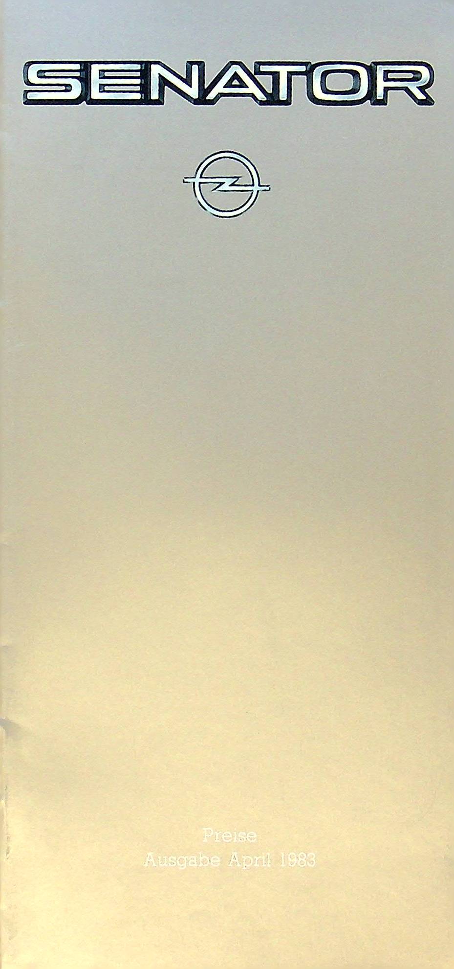 Opel Senator A - Preisliste & Extras - Prospekt 04/1983