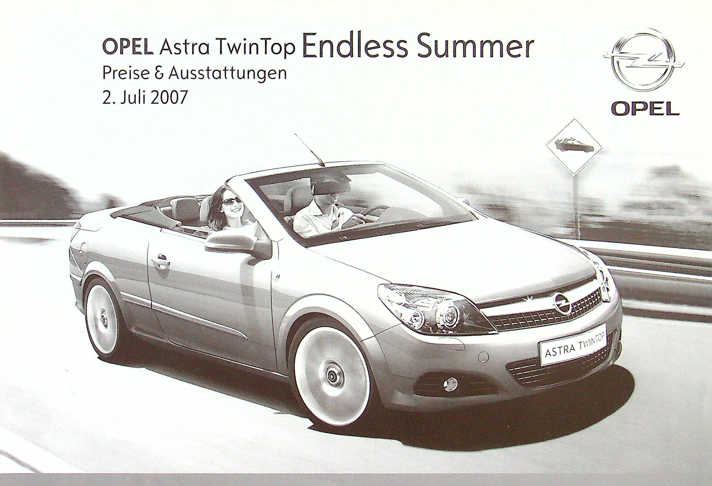 Opel Astra TwinTop E Summer - Preisliste - Prospekt 07/2007