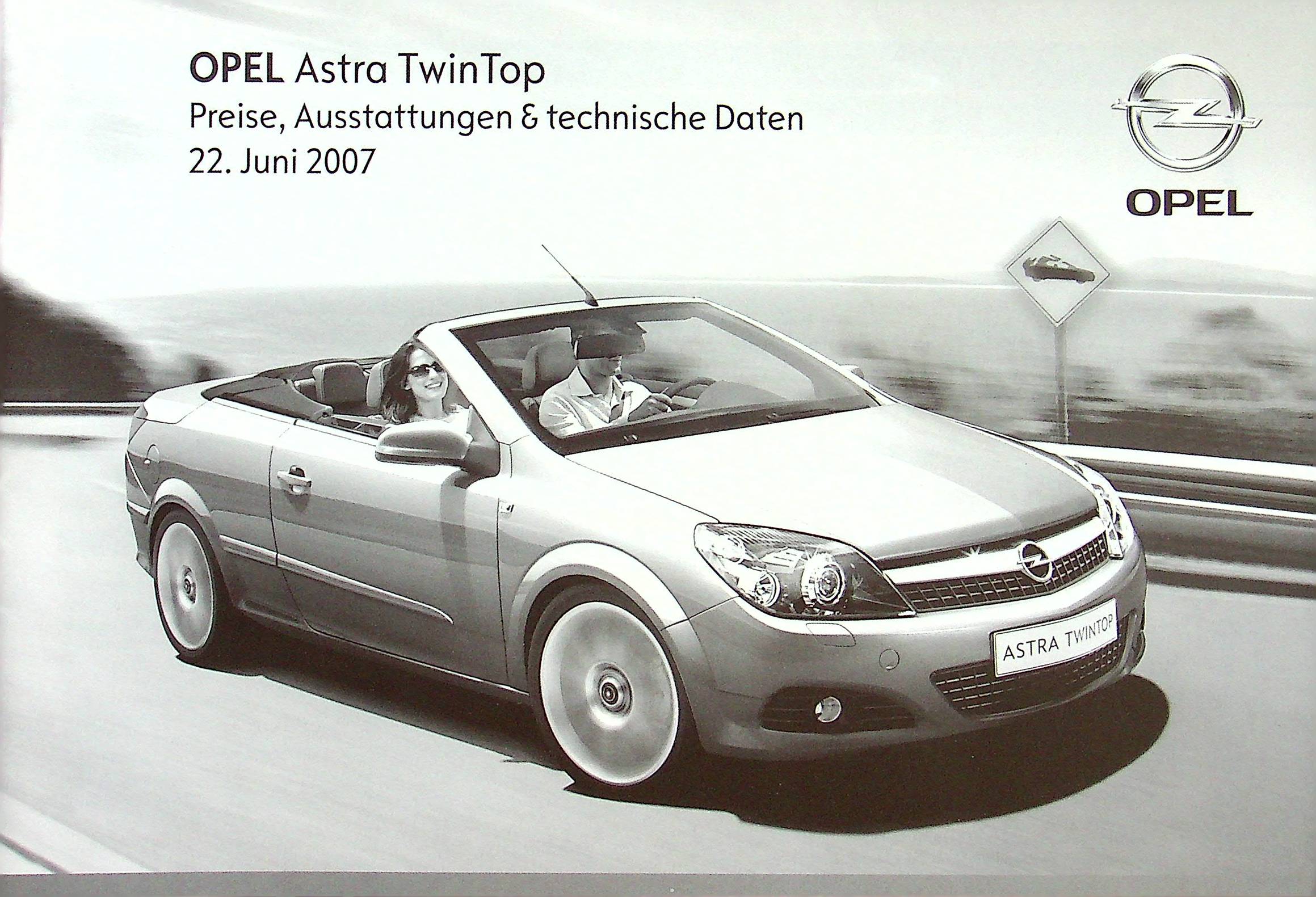 Opel Astra TwinTop - Preisliste & Extras - Prospekt 06/2007