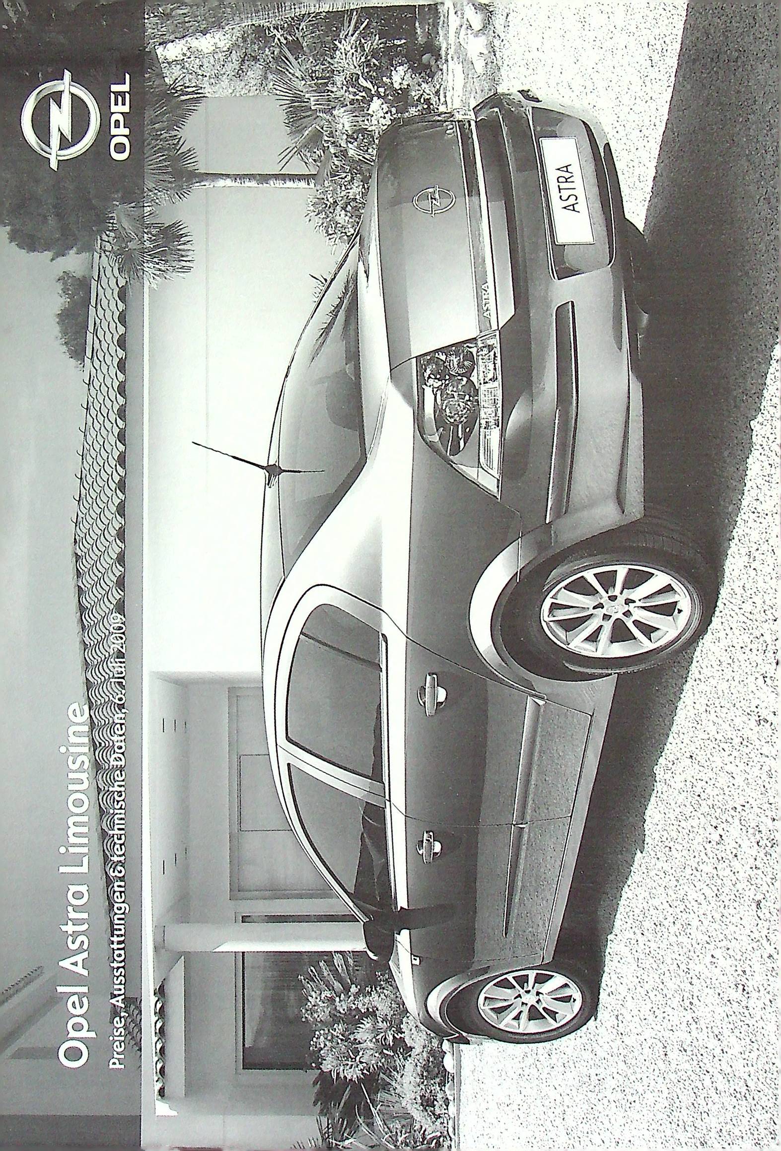 Opel Astra H Limousine - Preisliste & Extras - Prospekt 07/2009