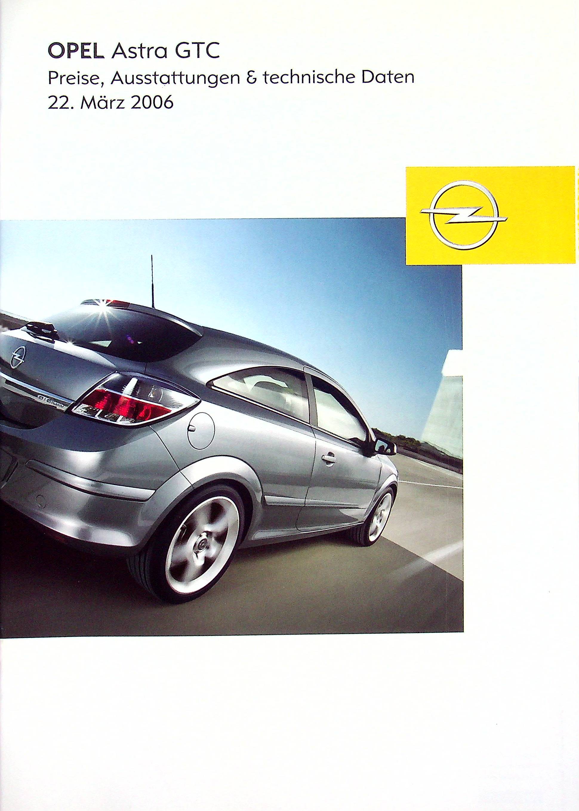 Opel Astra GTC - Preisliste & Extras - Prospekt 03/2006