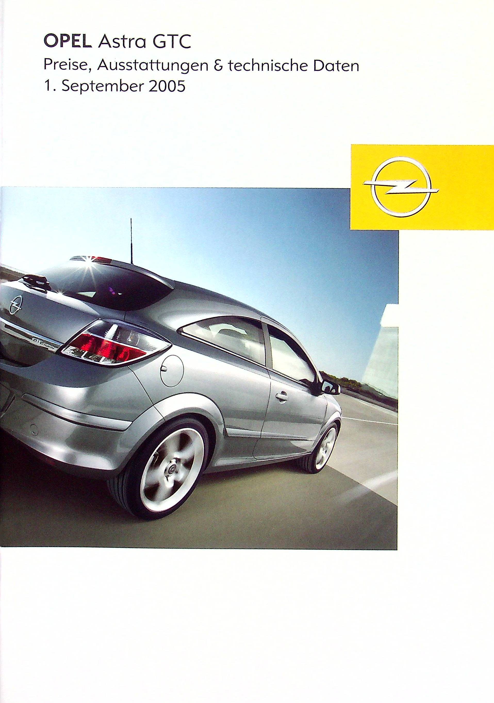 Opel Astra GTC - Preisliste & Extras - Prospekt 09/2005