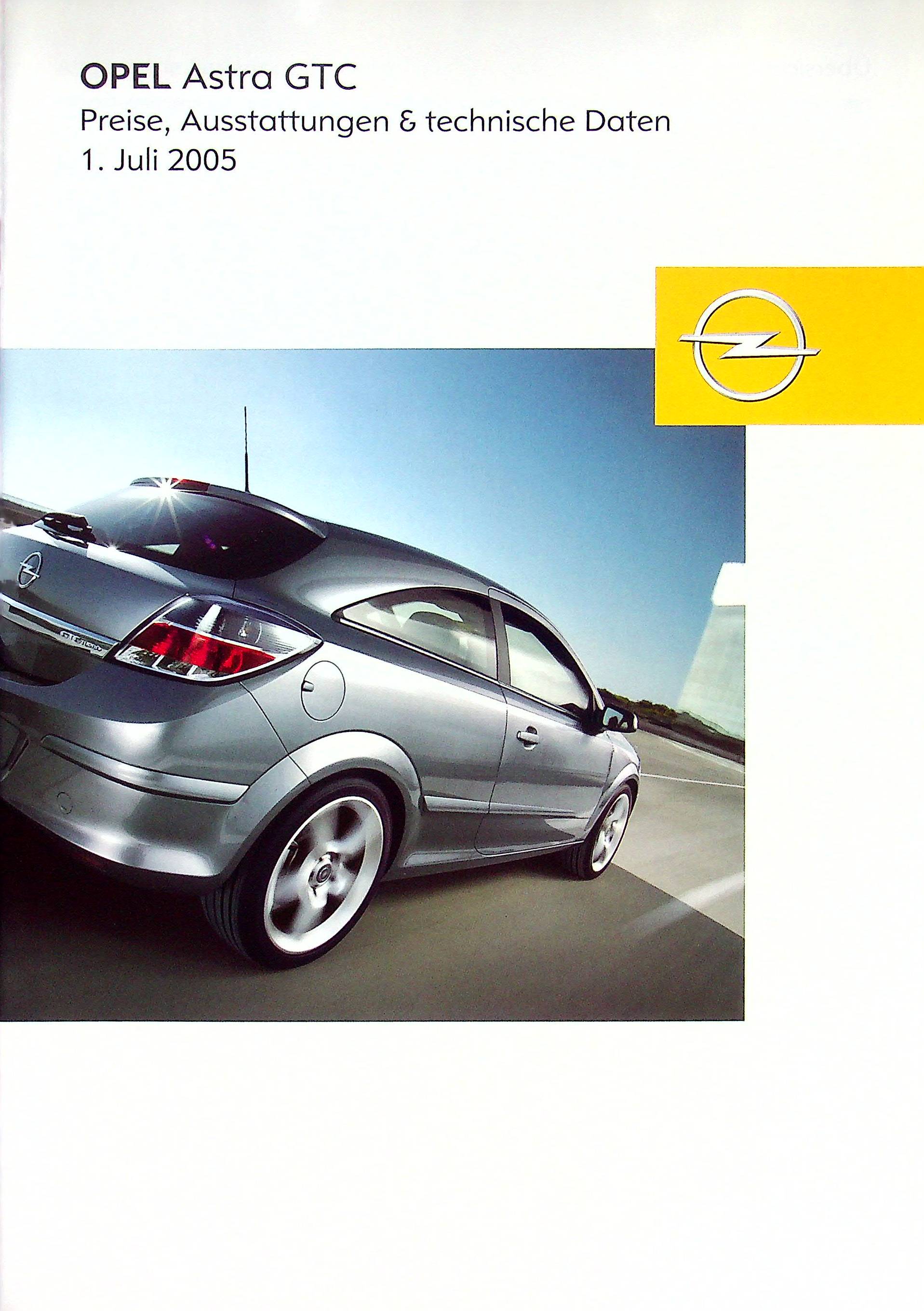 Opel Astra GTC - Preisliste & Extras - Prospekt 07/2005