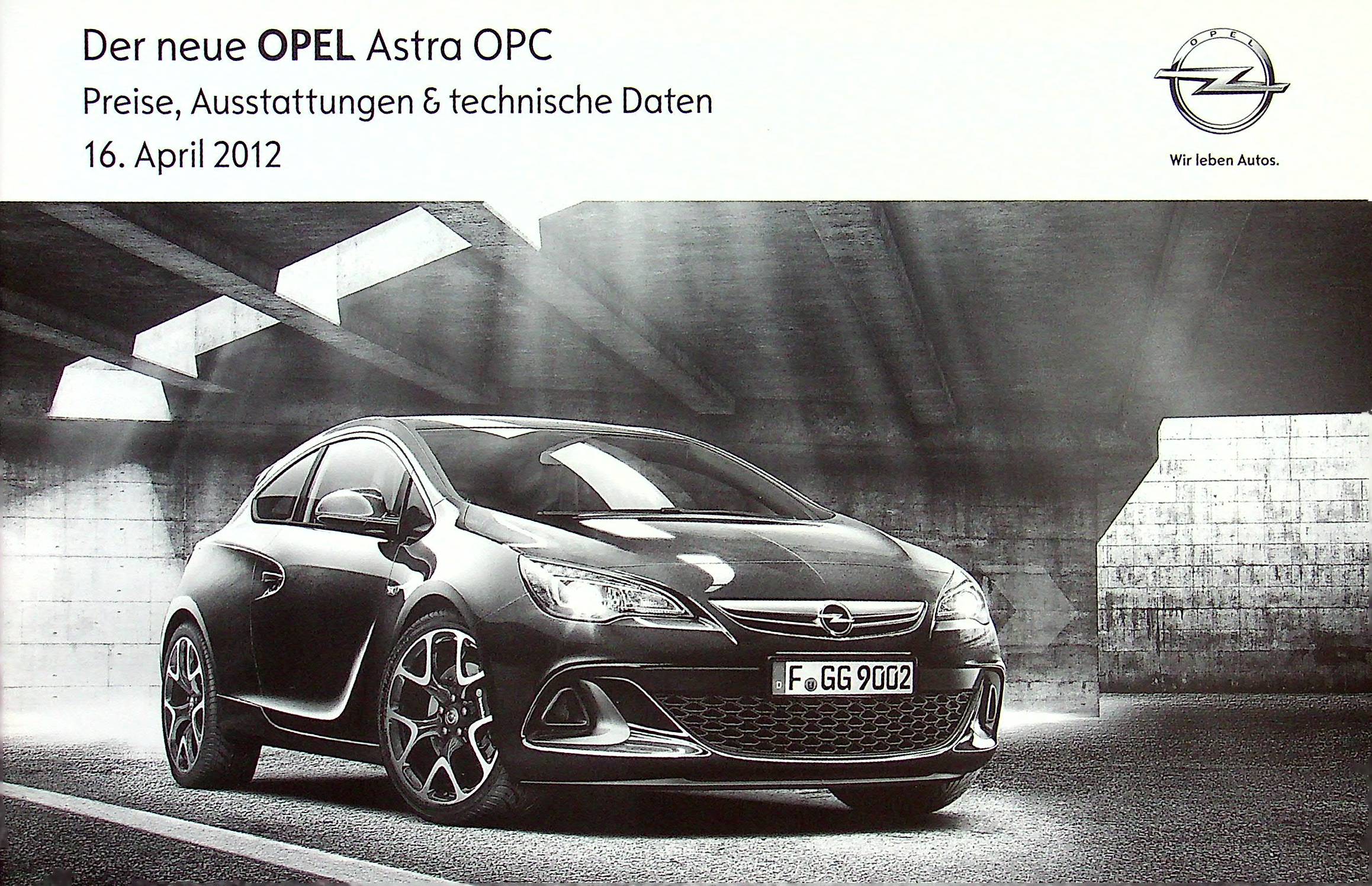 Opel Astra GTC OPC - Preisliste & Extras - Prospekt 04/2012