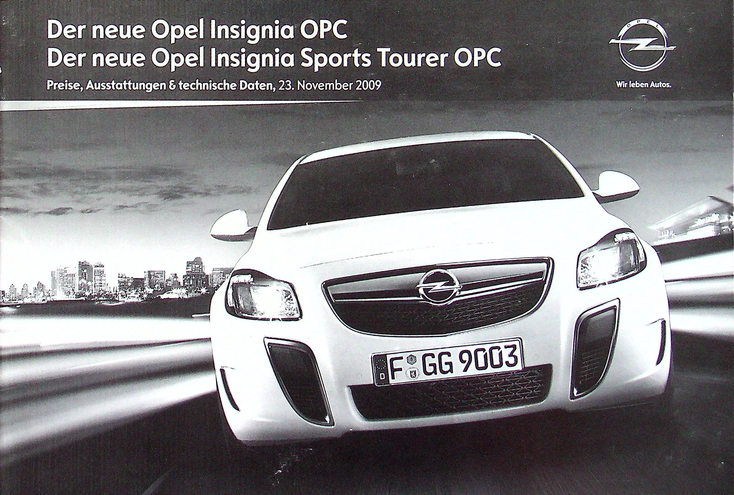 Opel Insignia OPC - Preisliste & Extras - Prospekt 11/2009
