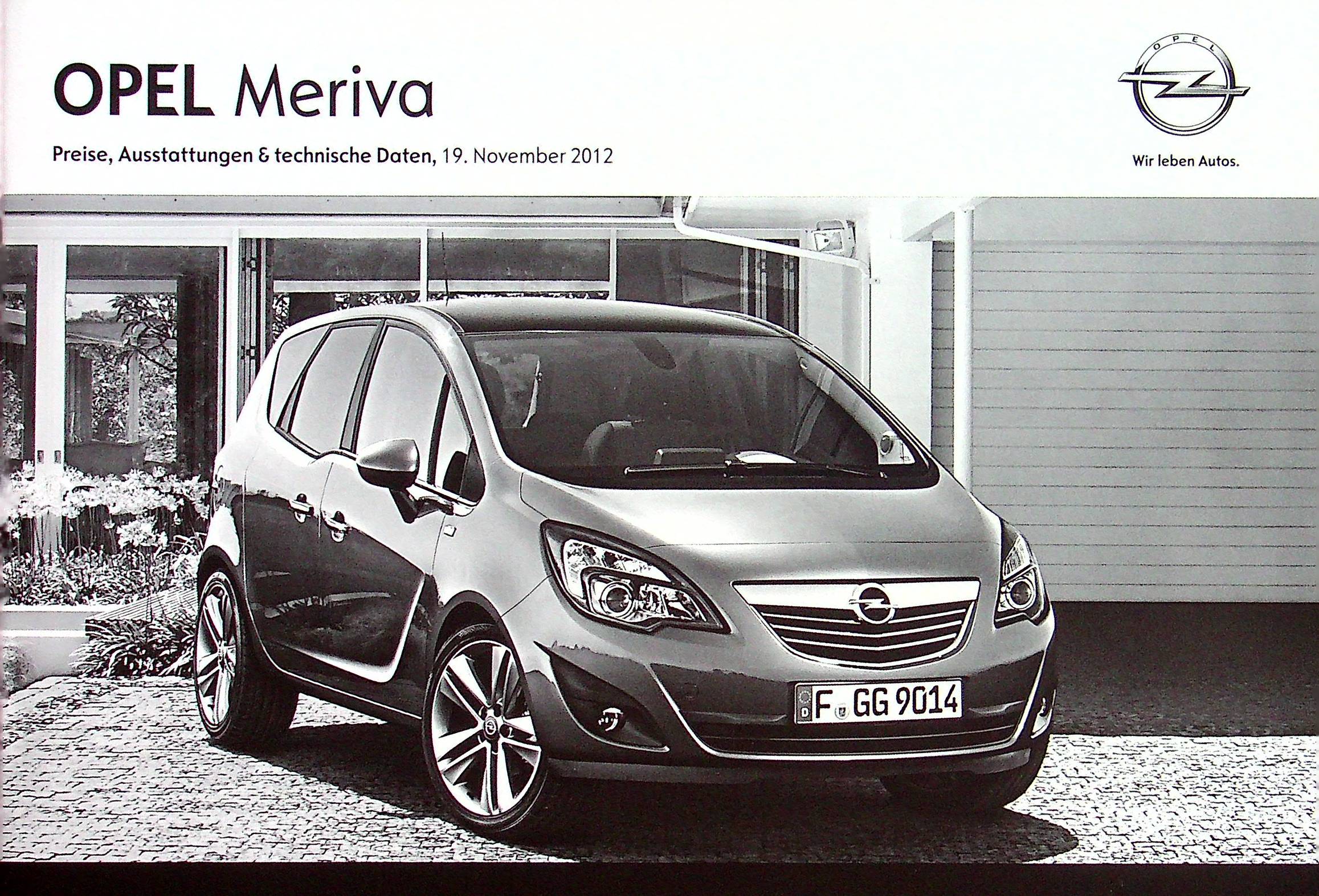 Opel Meriva - Preisliste & Extras - Prospekt 11/2012