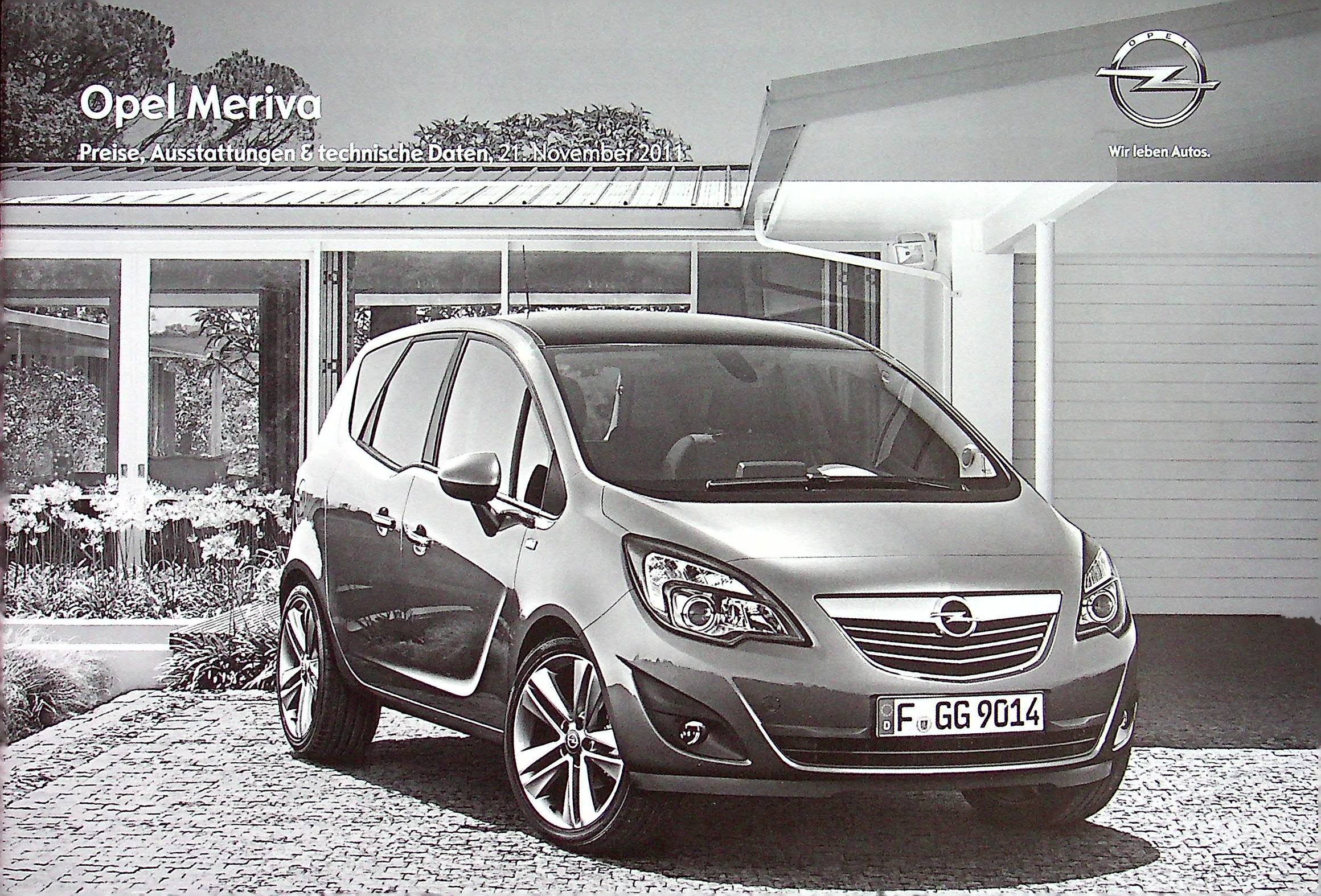 Opel Meriva - Preisliste & Extras - Prospekt 11/2011
