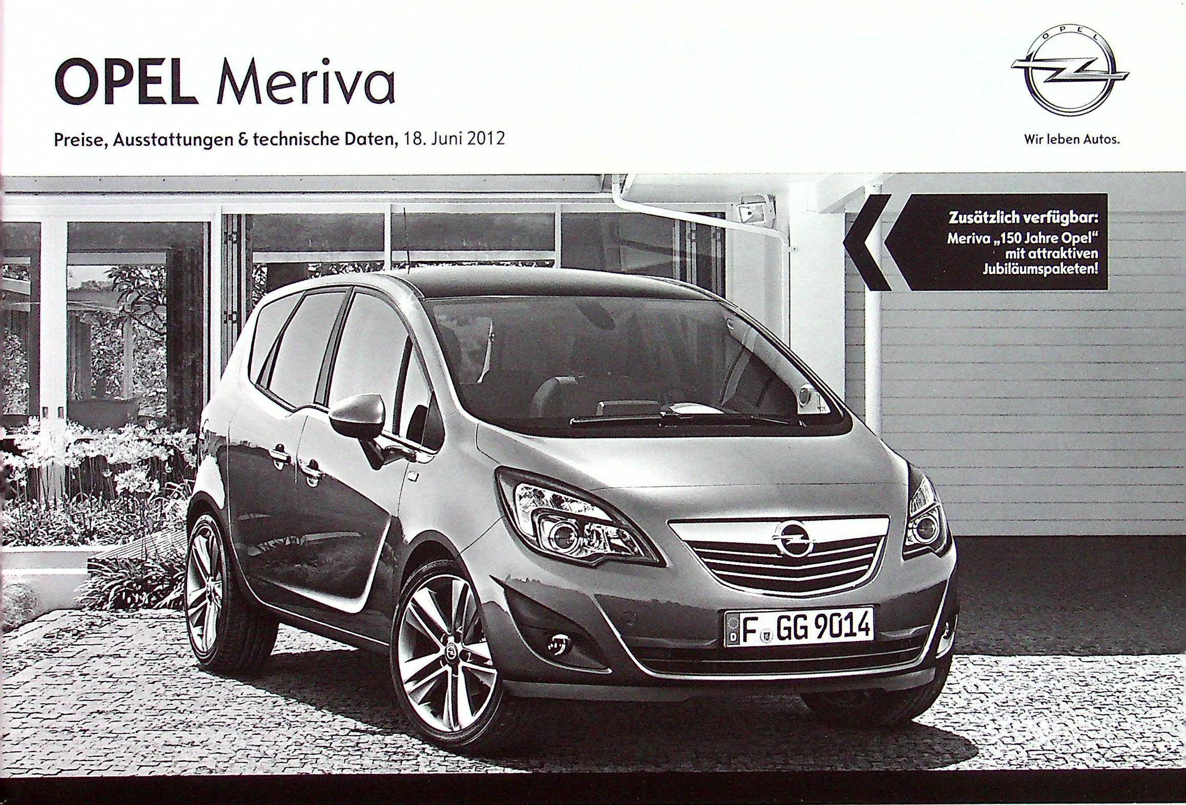 Opel Meriva - Preisliste & Extras - Prospekt 06/2012