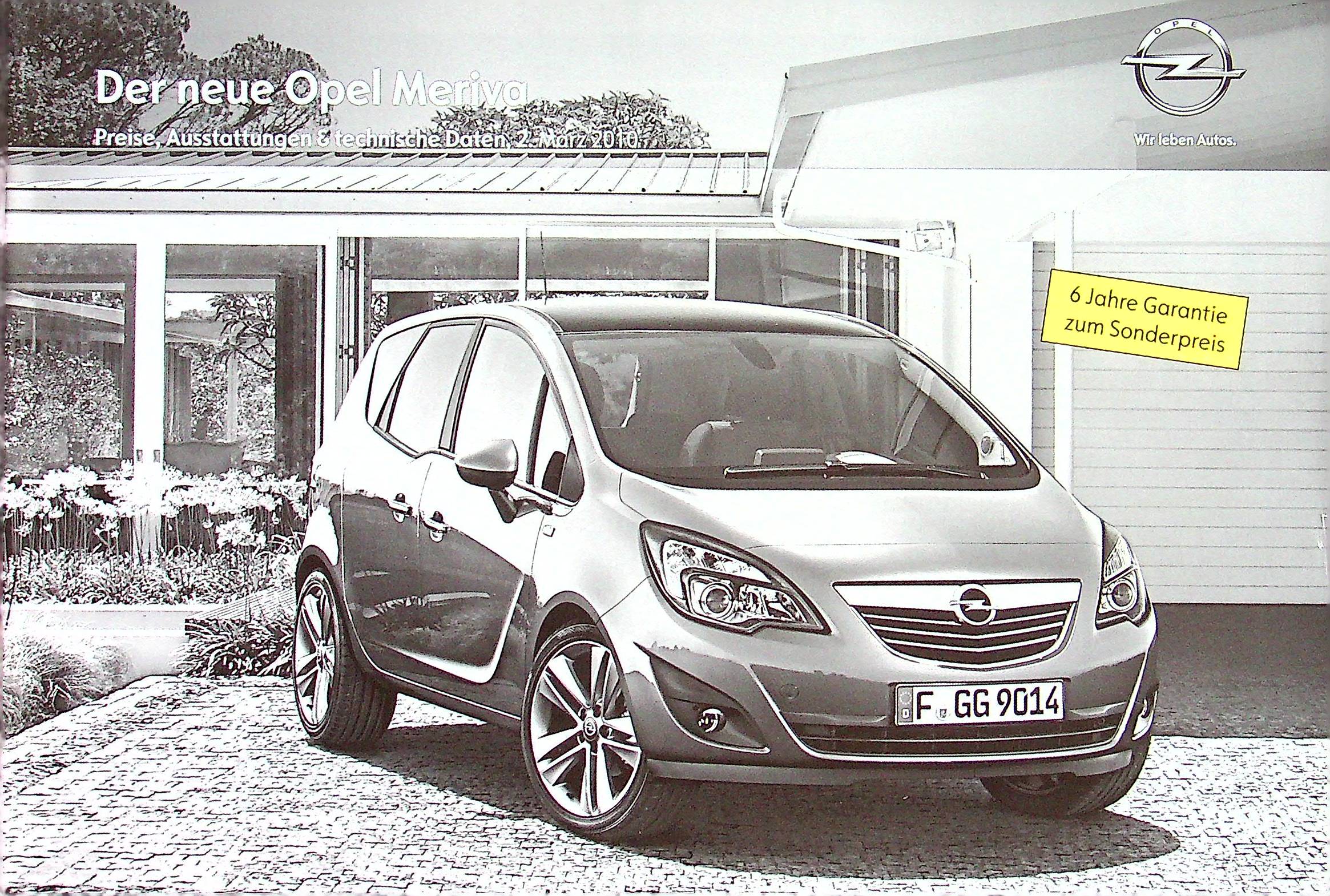 Opel Meriva - Preisliste & Extras - Prospekt 02/2010