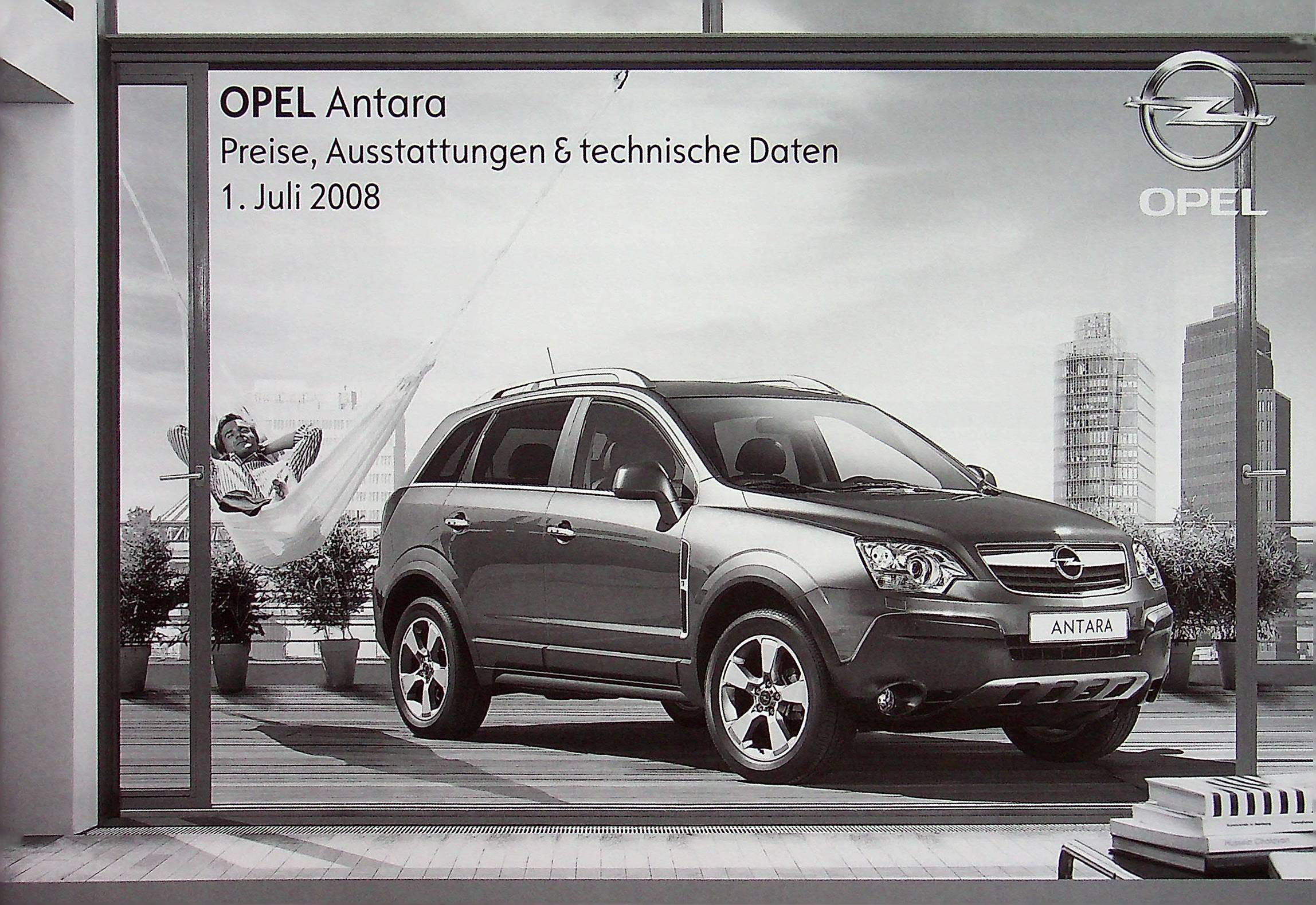 Opel Antara - Preisliste & Extras - Prospekt 07/2008