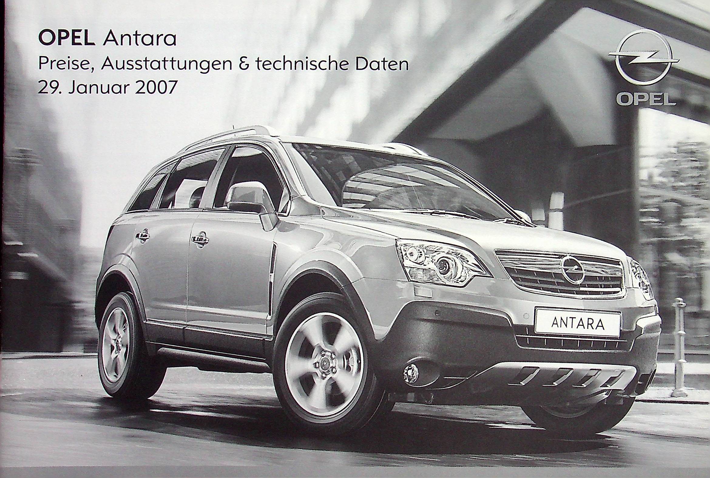 Opel Antara - Preisliste & Extras - Prospekt 01/2007