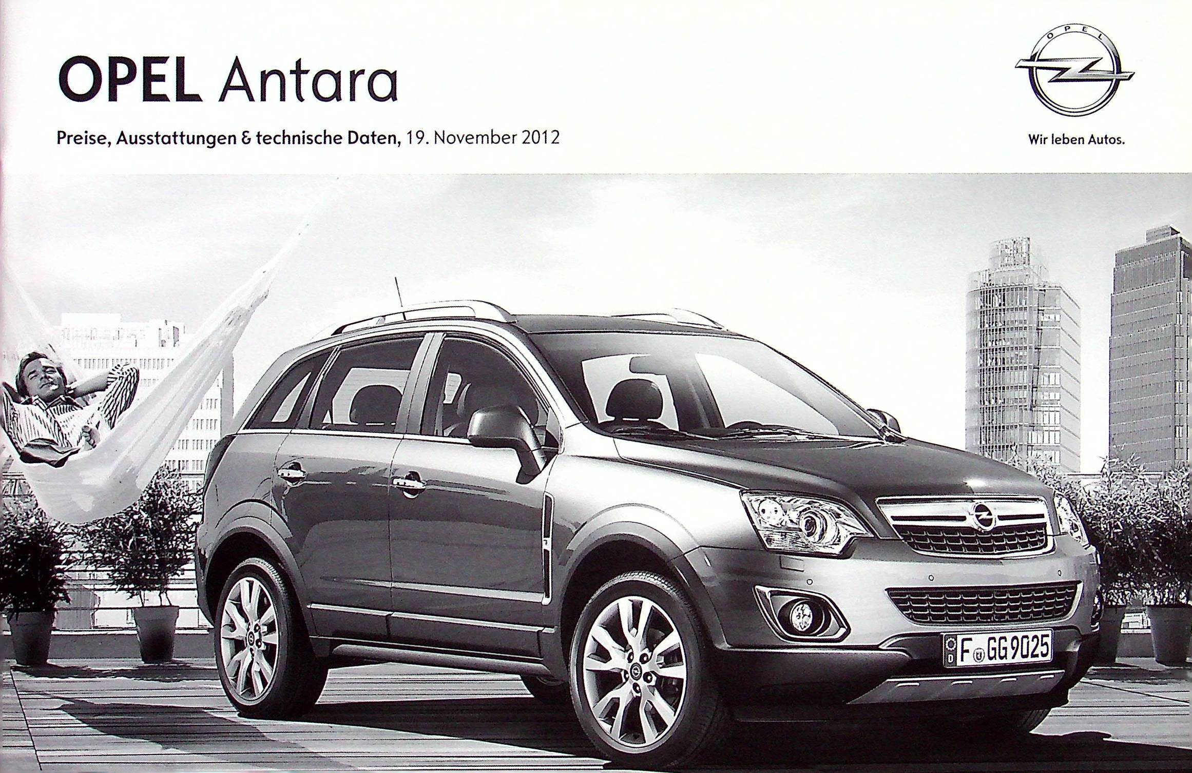 Opel Antara - Preisliste & Extras - Prospekt 11/2012